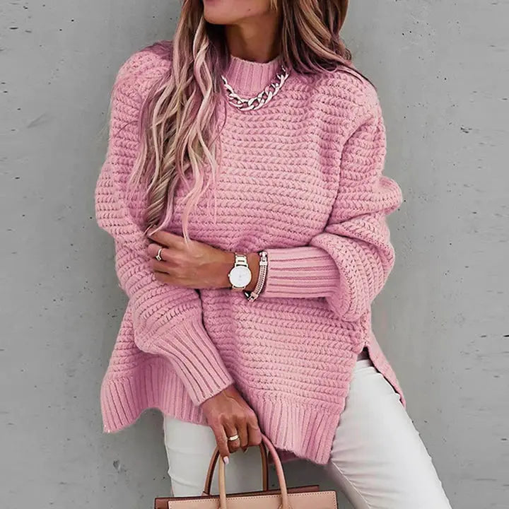 Gemütlicher Gerippter Strickpullover für Damen