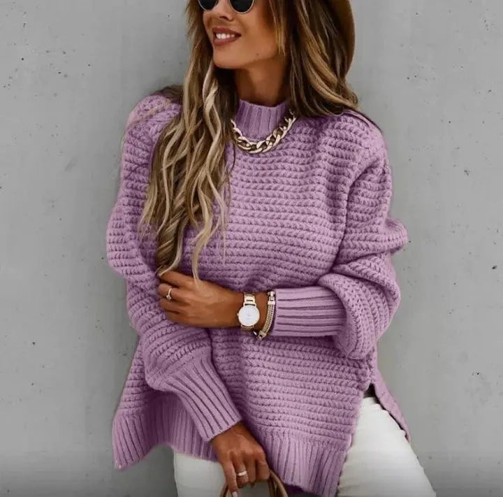 Gemütlicher Gerippter Strickpullover für Damen