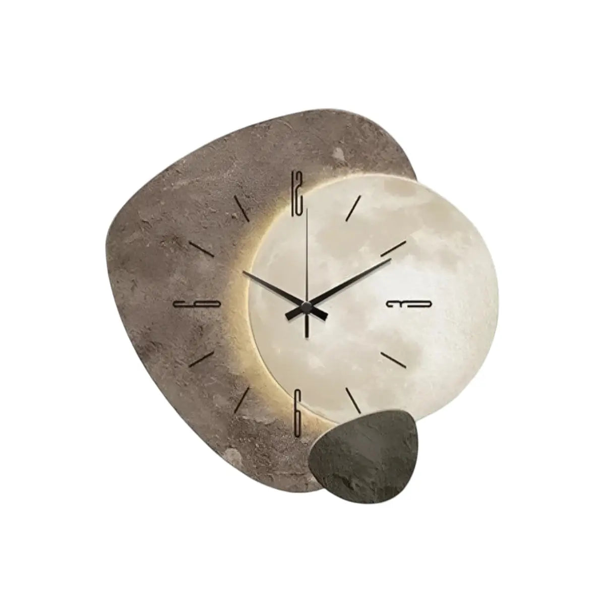 Minimalistische Mond-Wanduhr – Beige & Gold, 30 cm oder 40 cm product image 1