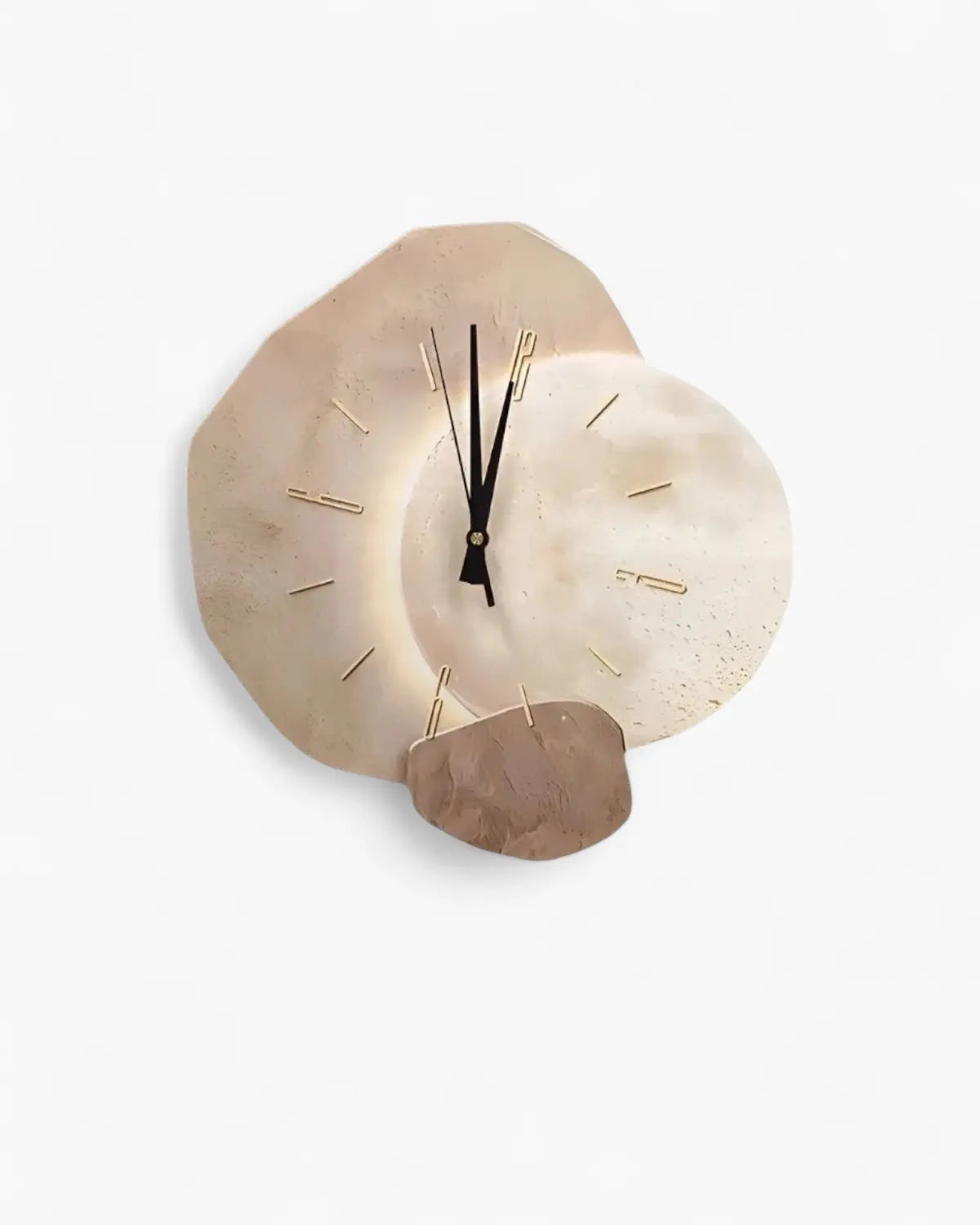 Minimalistische Mond-Wanduhr – Beige & Gold, 30 cm oder 40 cm product image 3
