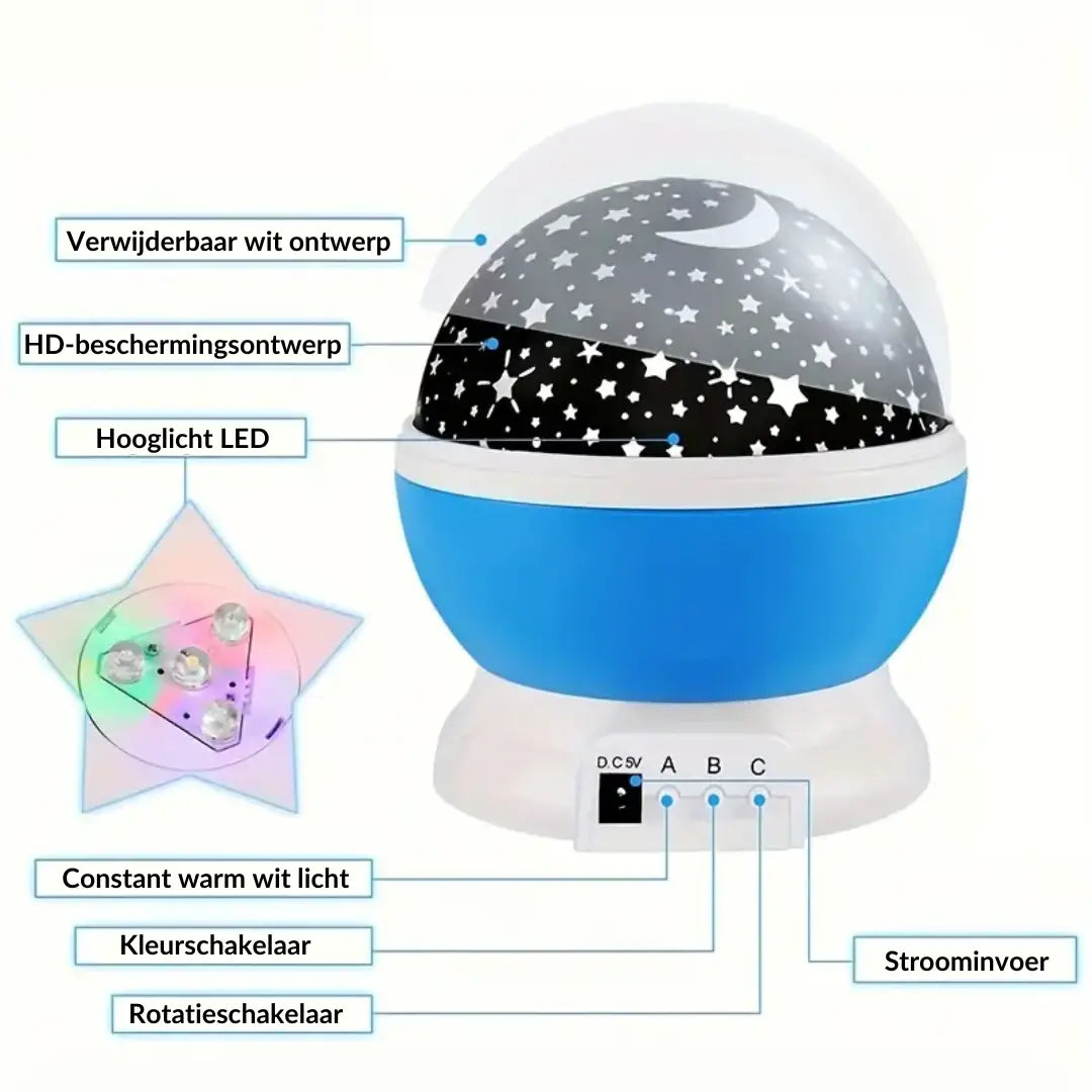 Nachtlampe mit Sternenprojektion und LED product image 7