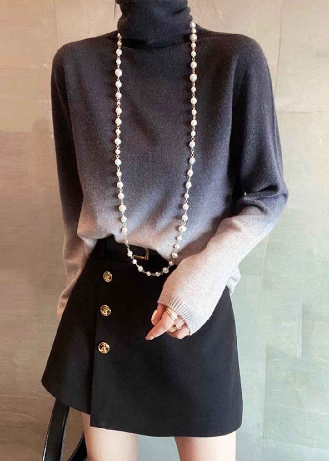 Schicker Farbverlauf-Rollkragenpullover Für Frauen