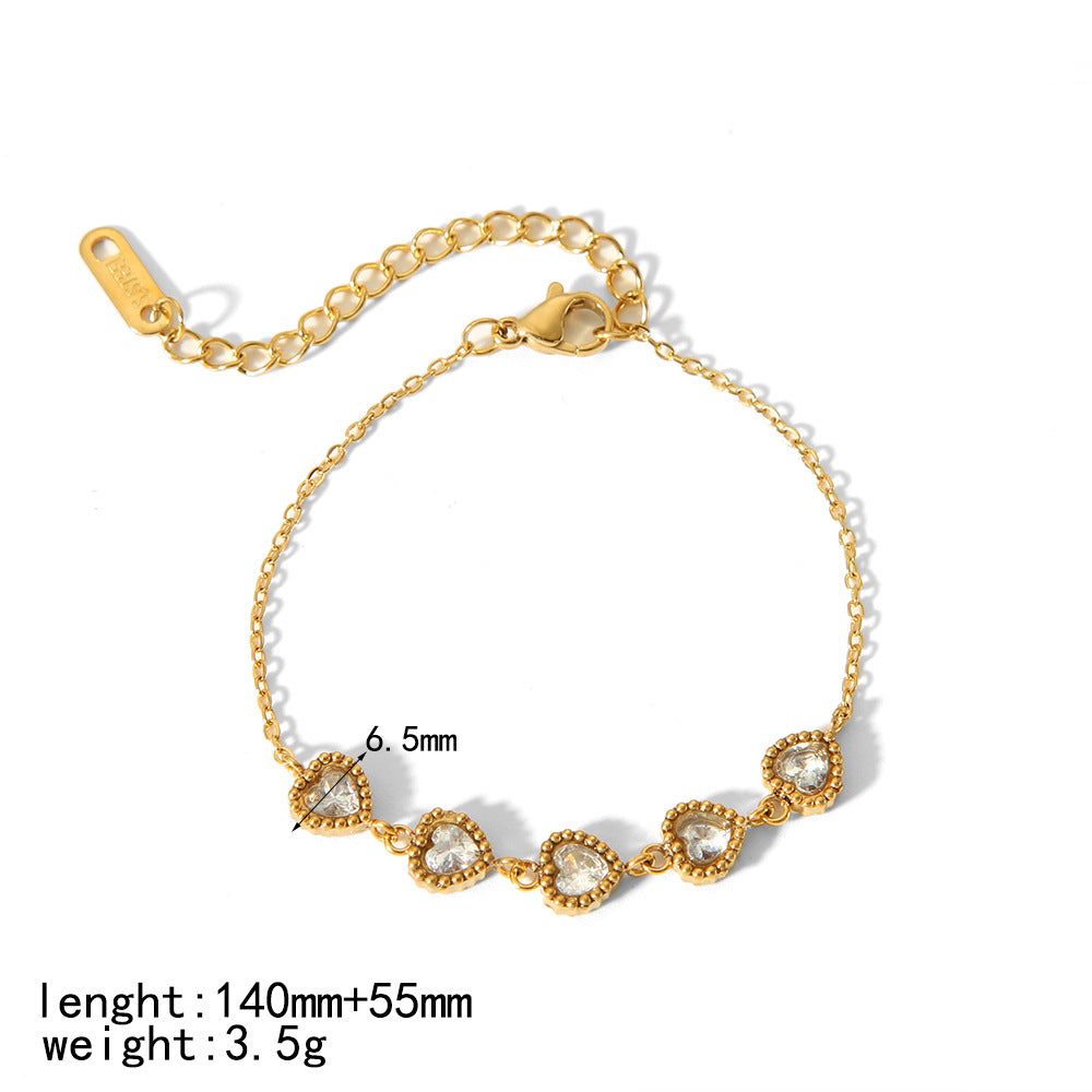 Elegantes vergoldetes Zirkon-Armband für Damen
