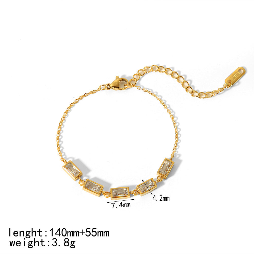 Elegantes vergoldetes Zirkon-Armband für Damen