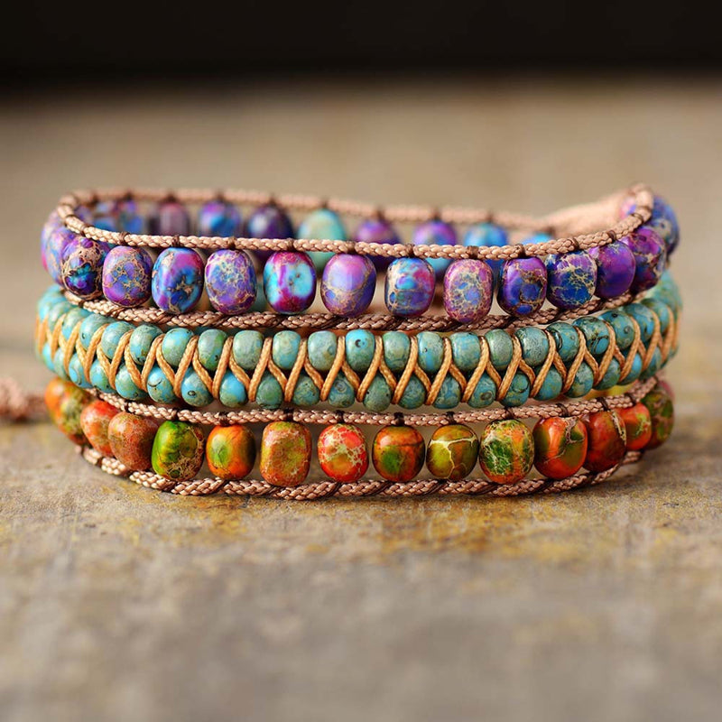 Boho Perlenarmband mit Mehrfarbigen Akzenten Für Frauen