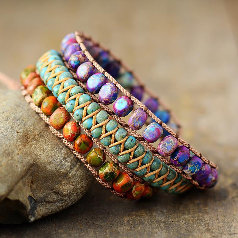 Boho Perlenarmband mit Mehrfarbigen Akzenten Für Frauen