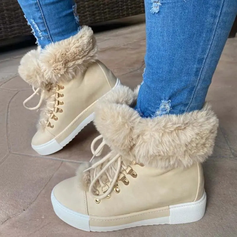 Plüsch-Knöchelstiefel für Frauen
