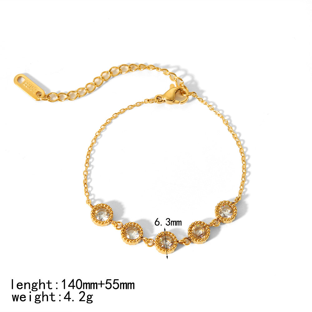 Elegantes vergoldetes Zirkon-Armband für Damen