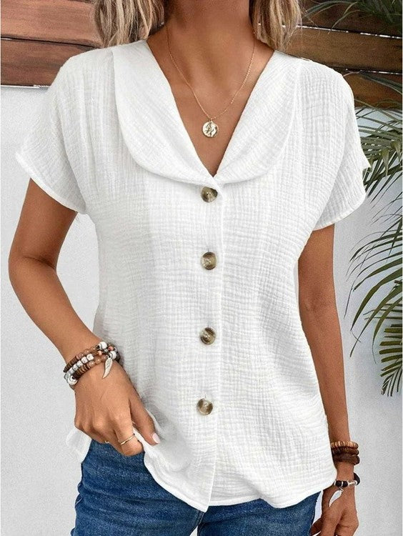 Stilvoller Pullover mit Kragen und Knopfdetails Für Frauen