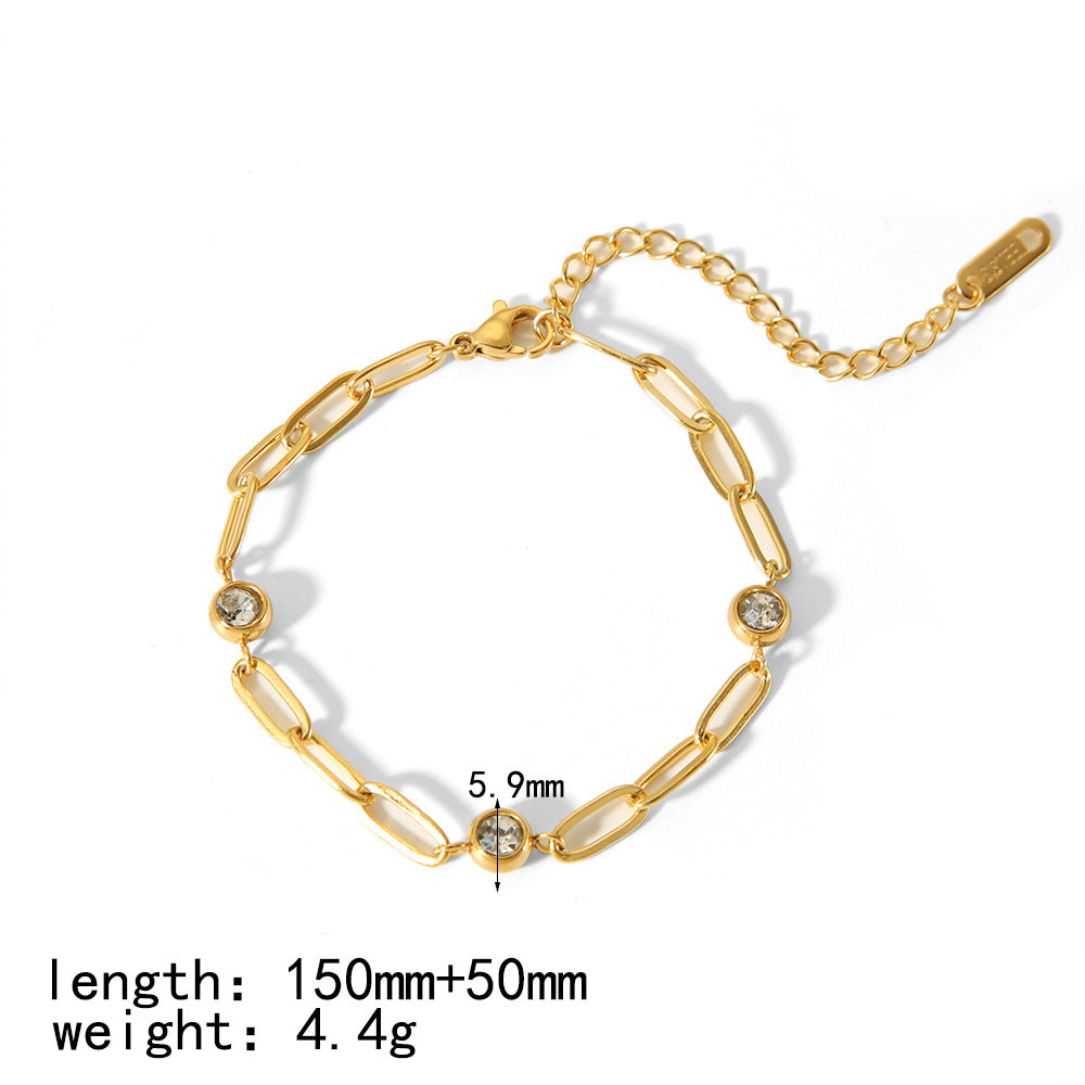 Elegantes vergoldetes Zirkon-Armband für Damen