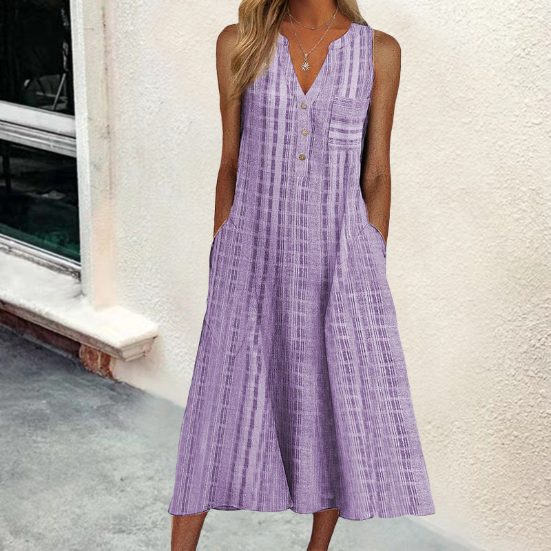 Bravina | Ärmelloses V-Ausschnitt-Kleid
