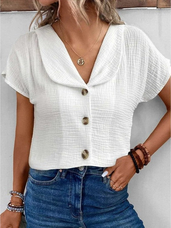 Stilvoller Pullover mit Kragen und Knopfdetails Für Frauen
