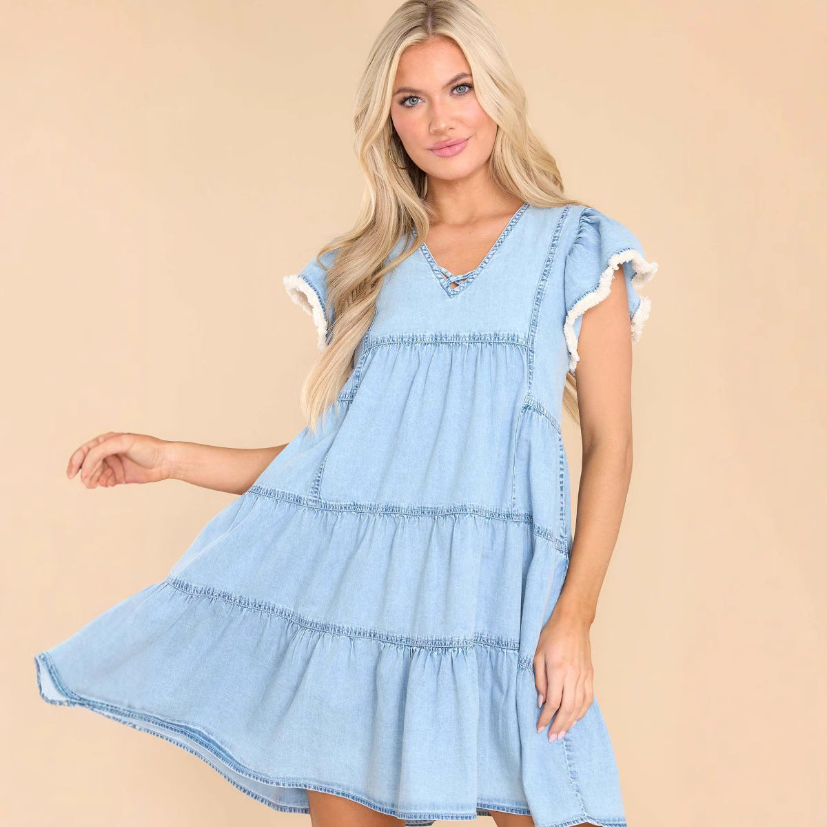 Evelara | Lässiges Jeanskleid in A-Linie