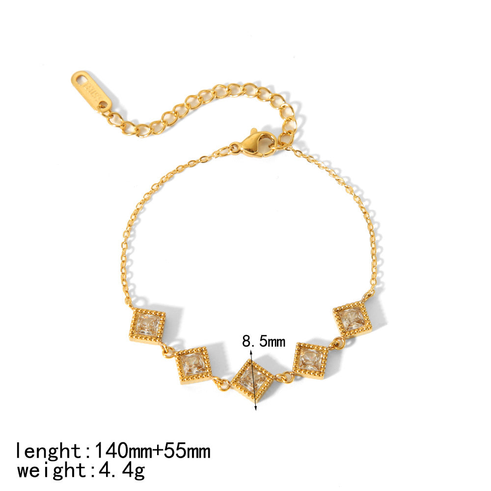 Elegantes vergoldetes Zirkon-Armband für Damen