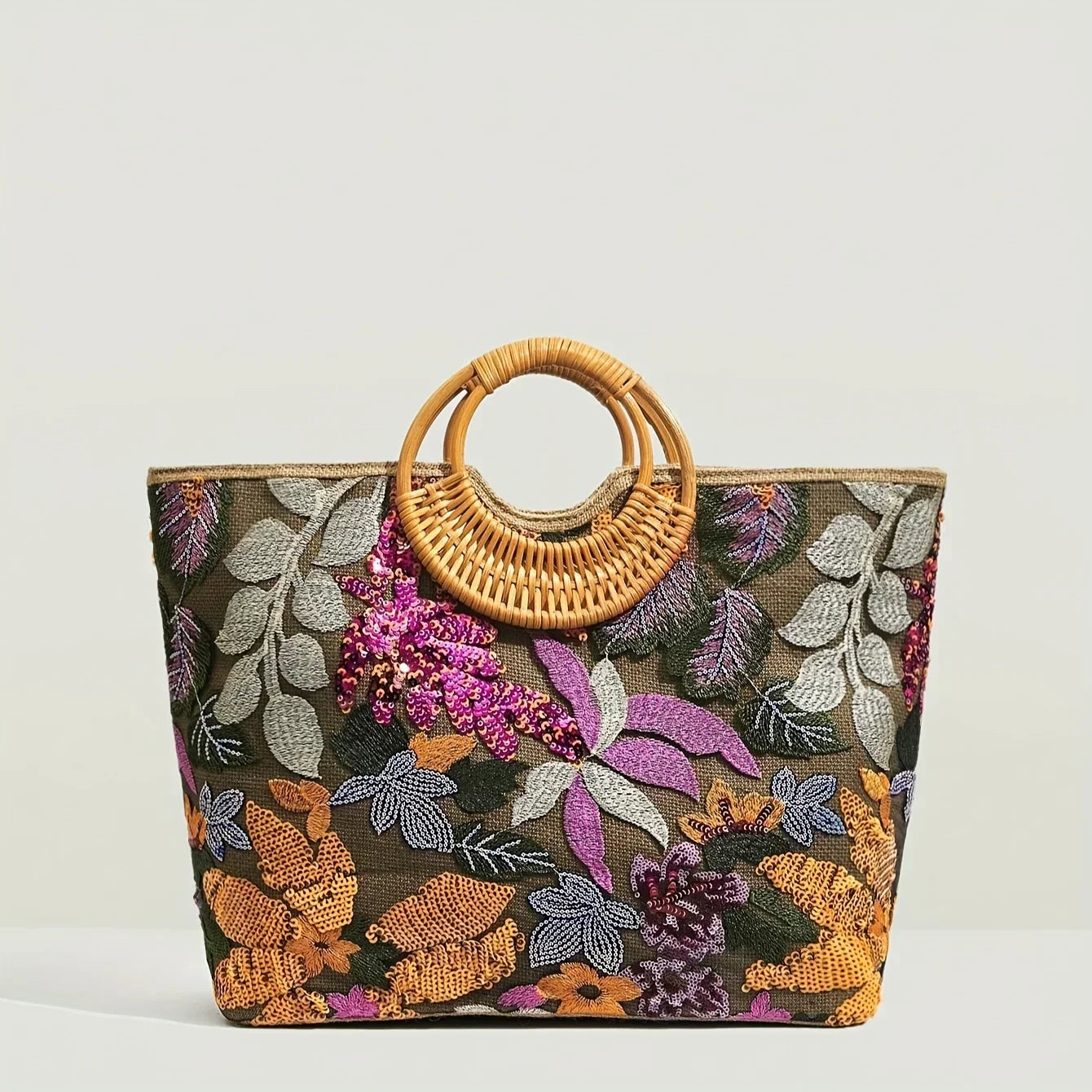 Schicke Handtasche mit dekorativem Blumenhenkel für Frauen