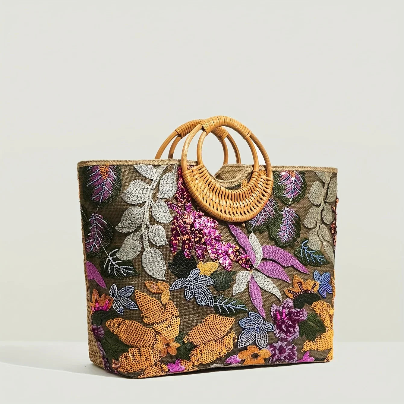 Schicke Handtasche mit dekorativem Blumenhenkel für Frauen