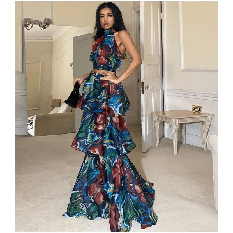Avemaria | Elegantes Maxikleid mit V-Ausschnitt