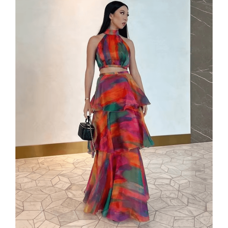 Avemaria | Elegantes Maxikleid mit V-Ausschnitt