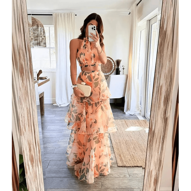 Avemaria | Elegantes Maxikleid mit V-Ausschnitt