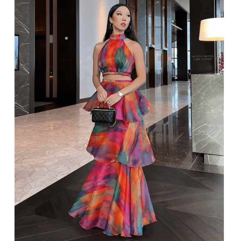 Avemaria | Elegantes Maxikleid mit V-Ausschnitt