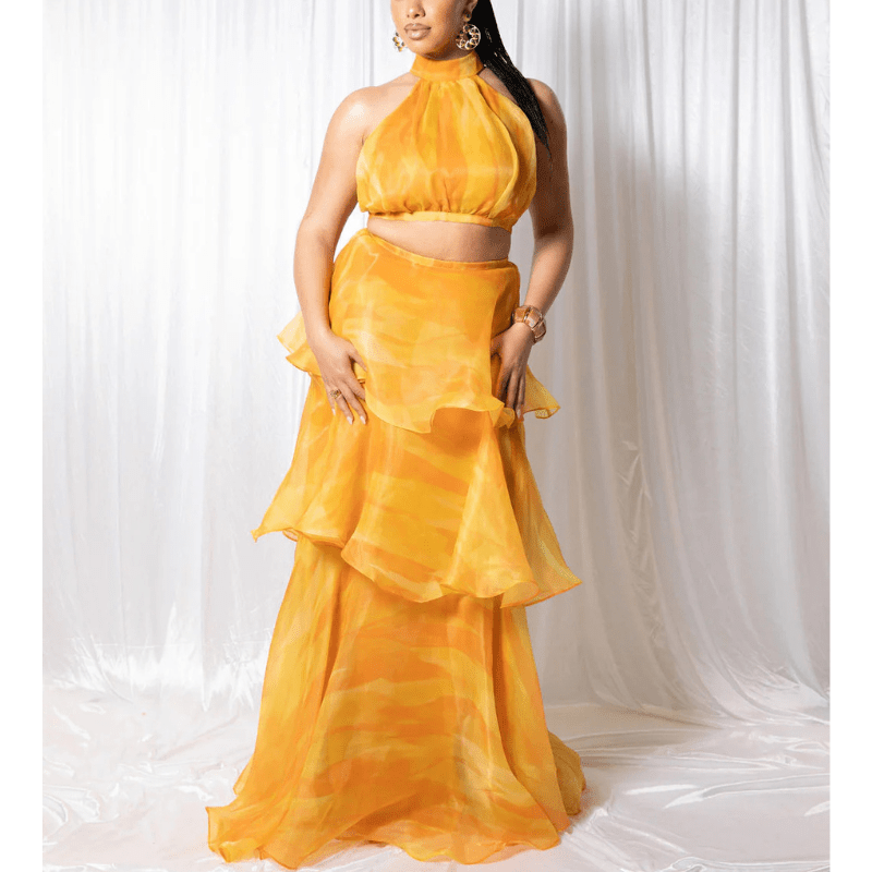 Avemaria | Elegantes Maxikleid mit V-Ausschnitt