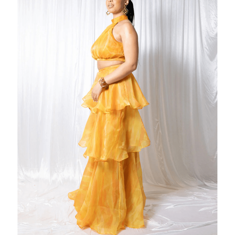 Avemaria | Elegantes Maxikleid mit V-Ausschnitt