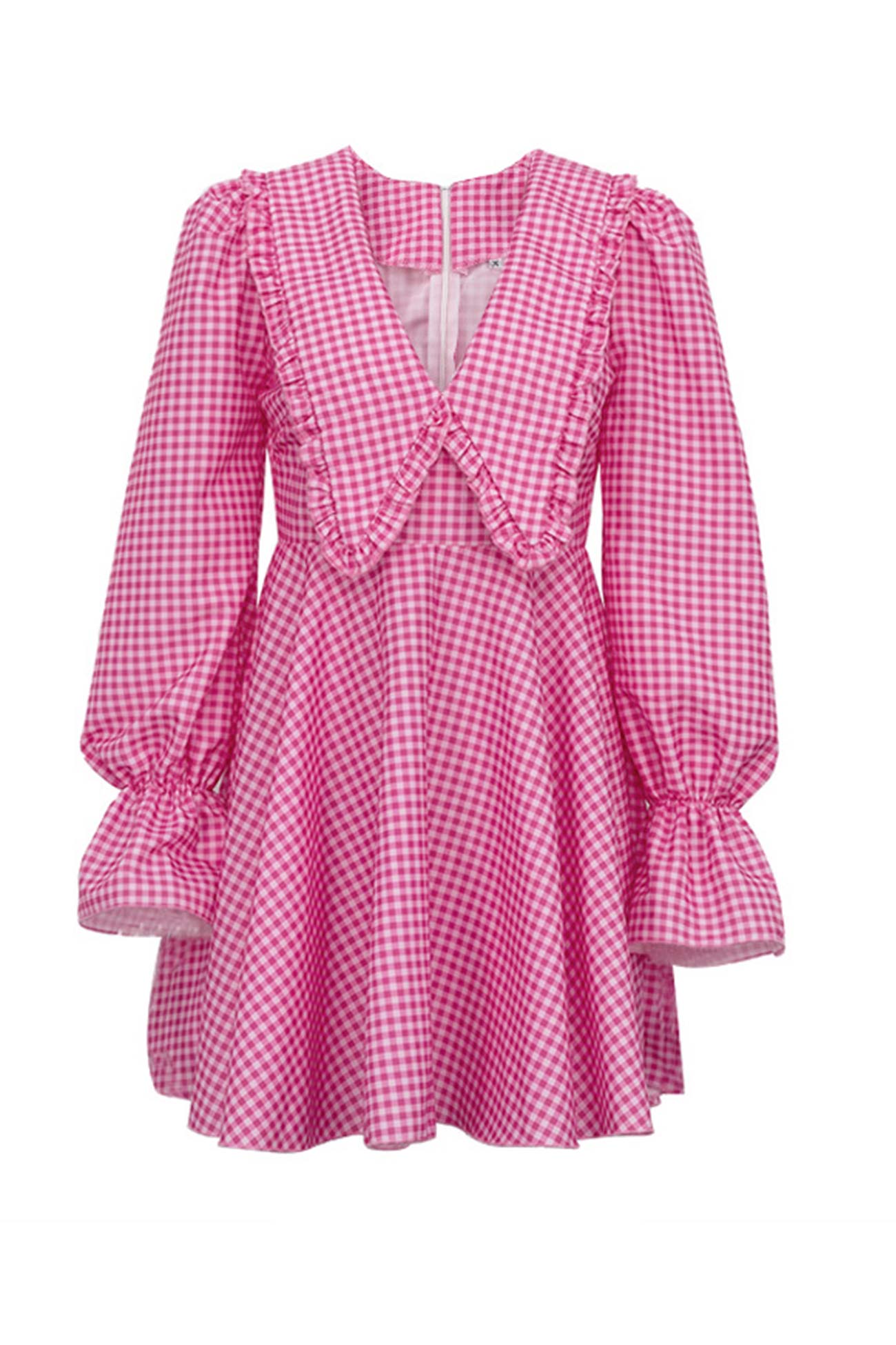 Ardyn | Karierte Babydoll-Kleid mit Kragen