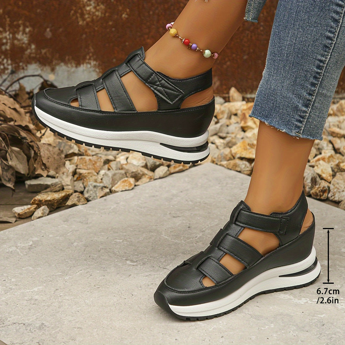 Irielle | Bequeme Plateausandalen mit Klettverschluss