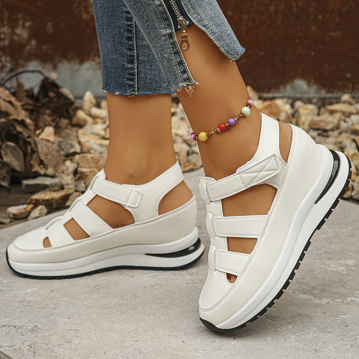 Irielle | Bequeme Plateausandalen mit Klettverschluss