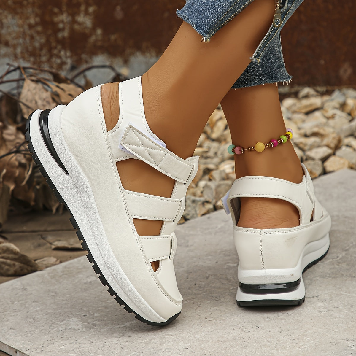 Irielle | Bequeme Plateausandalen mit Klettverschluss