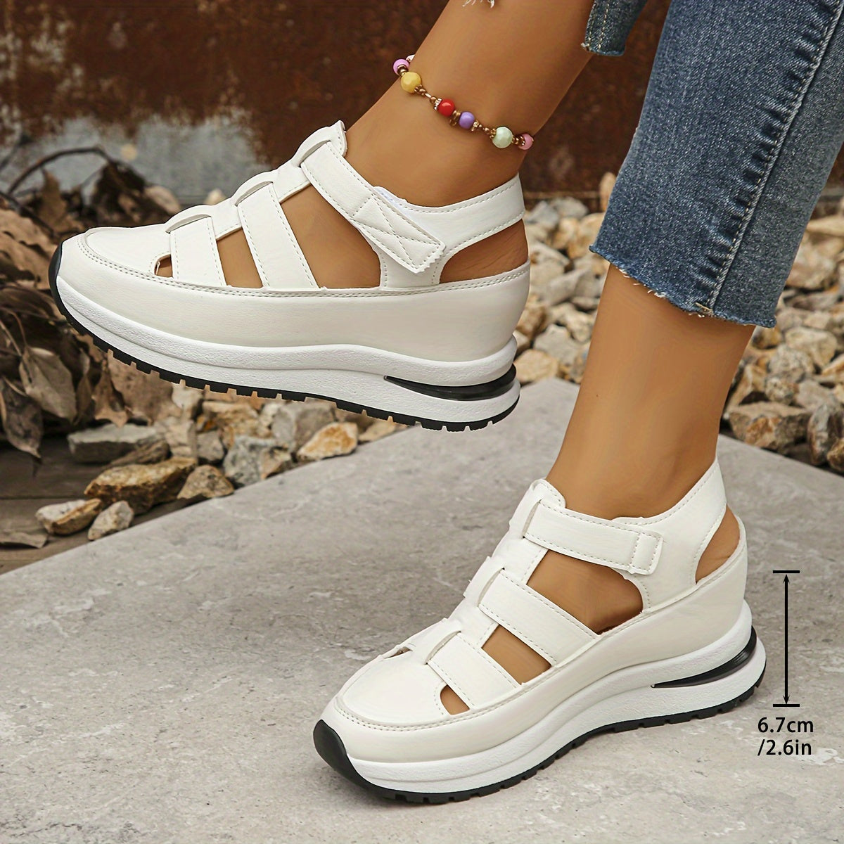 Irielle | Bequeme Plateausandalen mit Klettverschluss