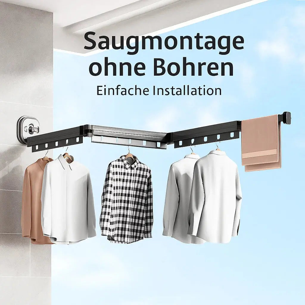Wand-Wäschetrockner ohne Bohren – Perfekt für Mietwohnungen & kleine Räume product image 4