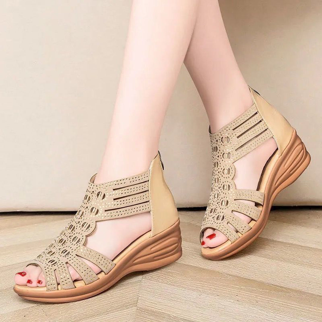 Elegante Leder-High-Heel-Sandalen Für Frauen
