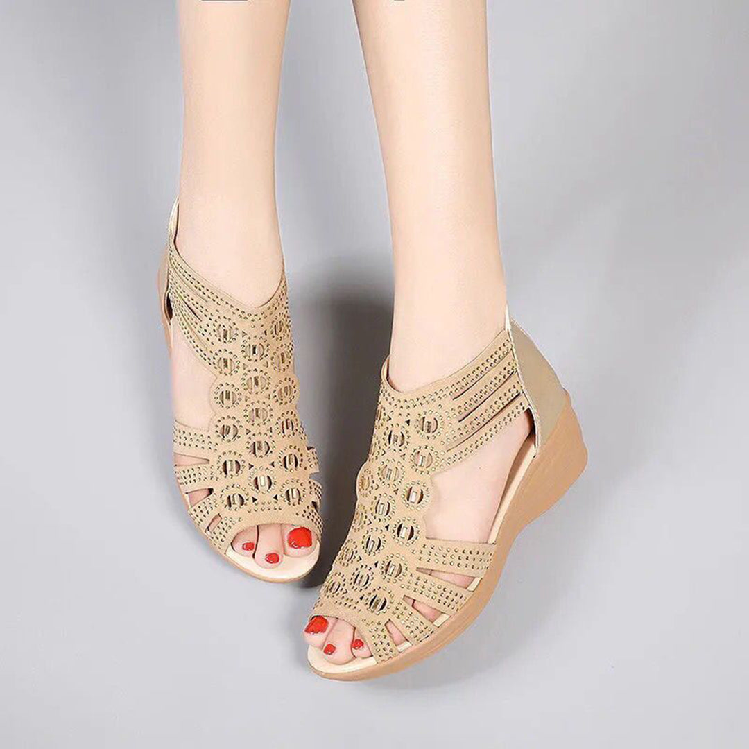 Elegante Leder-High-Heel-Sandalen Für Frauen