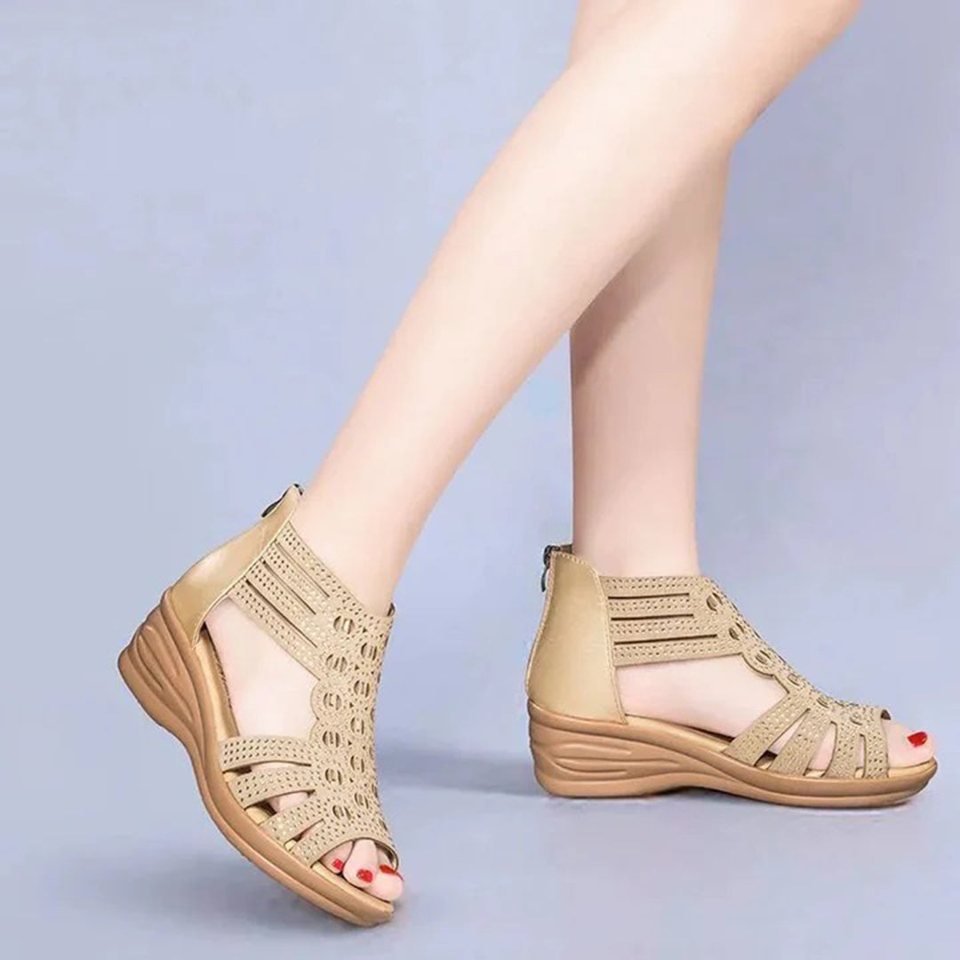 Elegante Leder-High-Heel-Sandalen Für Frauen