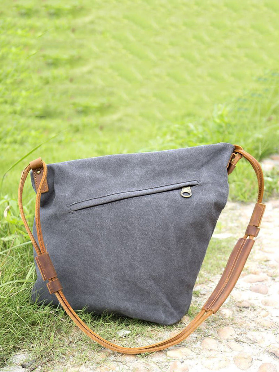 Ambrosia | Damen Canvas und Leder Crossbody Tasche
