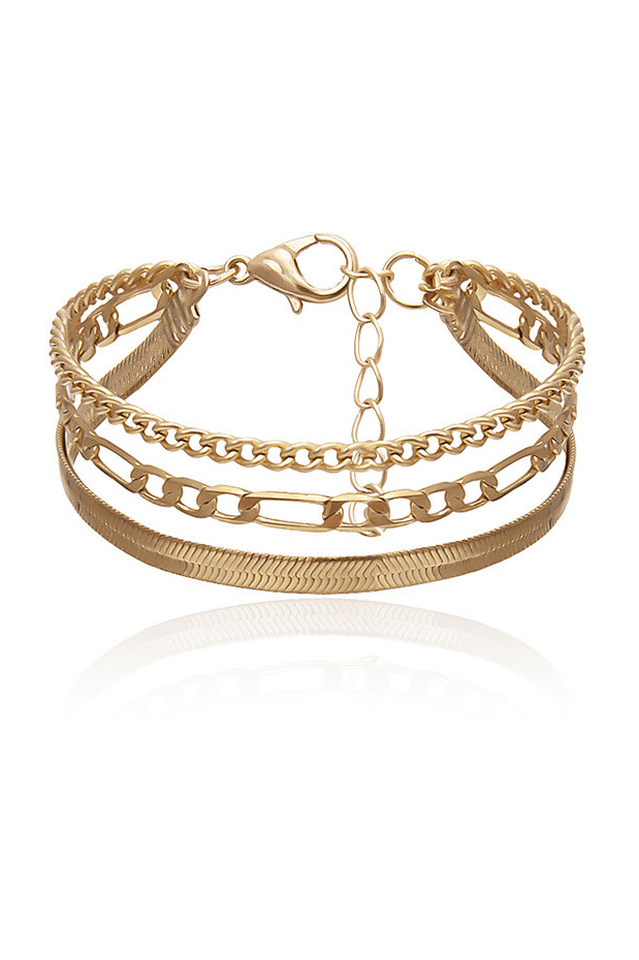 Elegantes mehrschichtiges Goldkettchen Armband für Damen