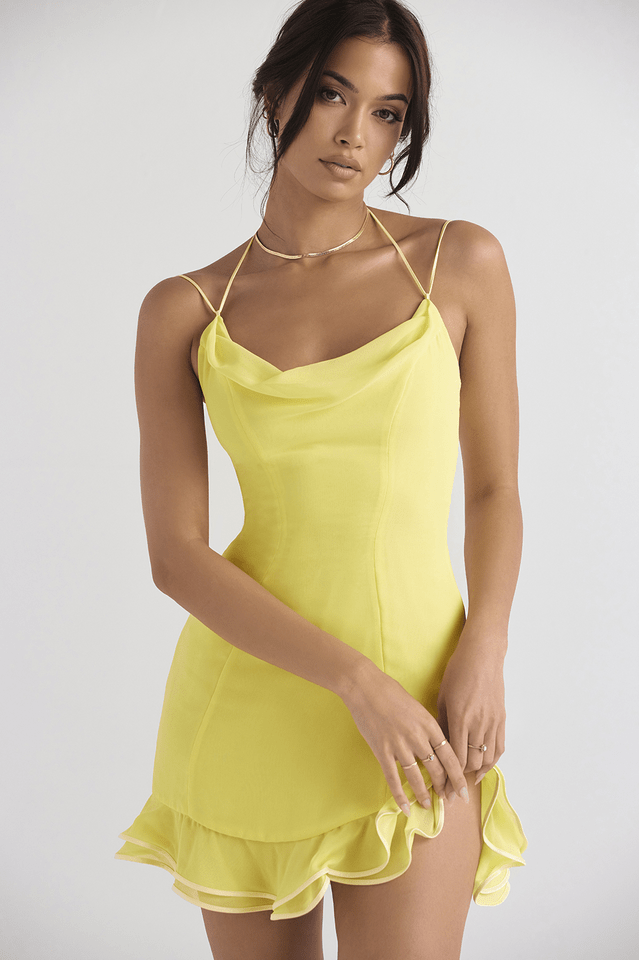 Sommerliches Rüschen Minikleid mit luftigem Charme für Damen