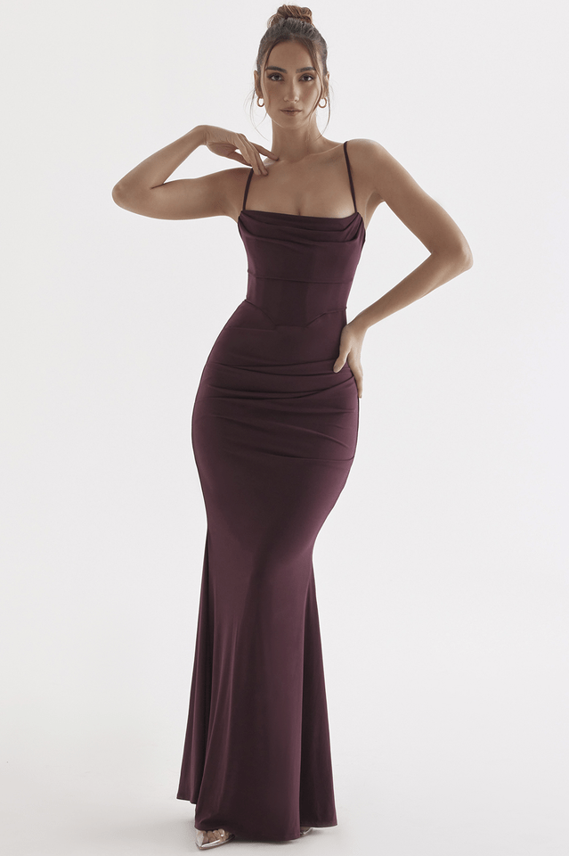 Maxikleid im Korsett Stil mit Spaghettiträgern für Frauen