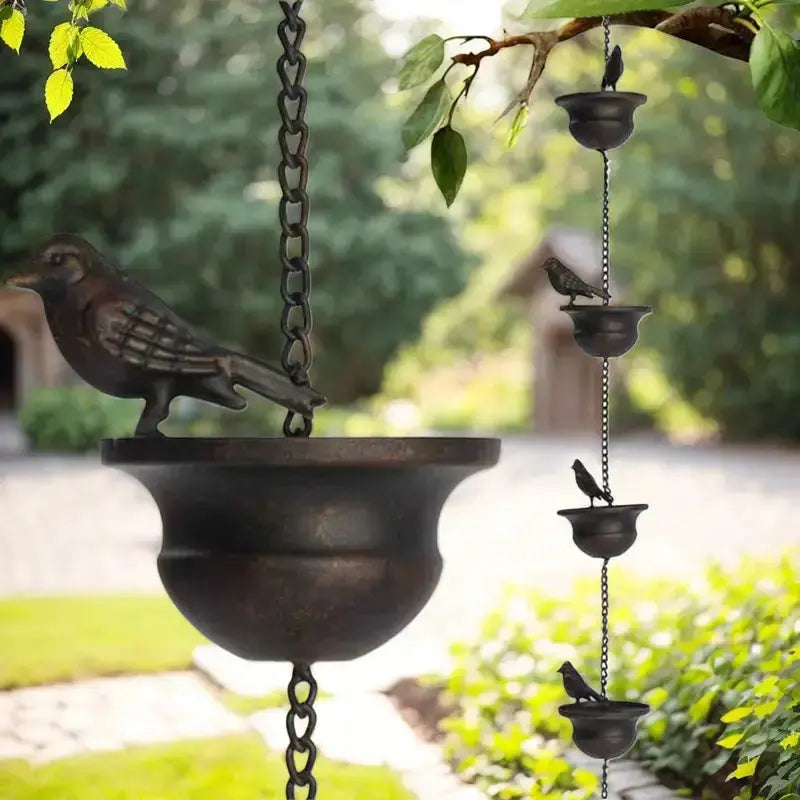 Regentropfenkette Metall – Schönes Wasser-Spiel für Haus & Garten product image 1