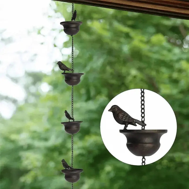Regentropfenkette Metall – Schönes Wasser-Spiel für Haus & Garten product image 3