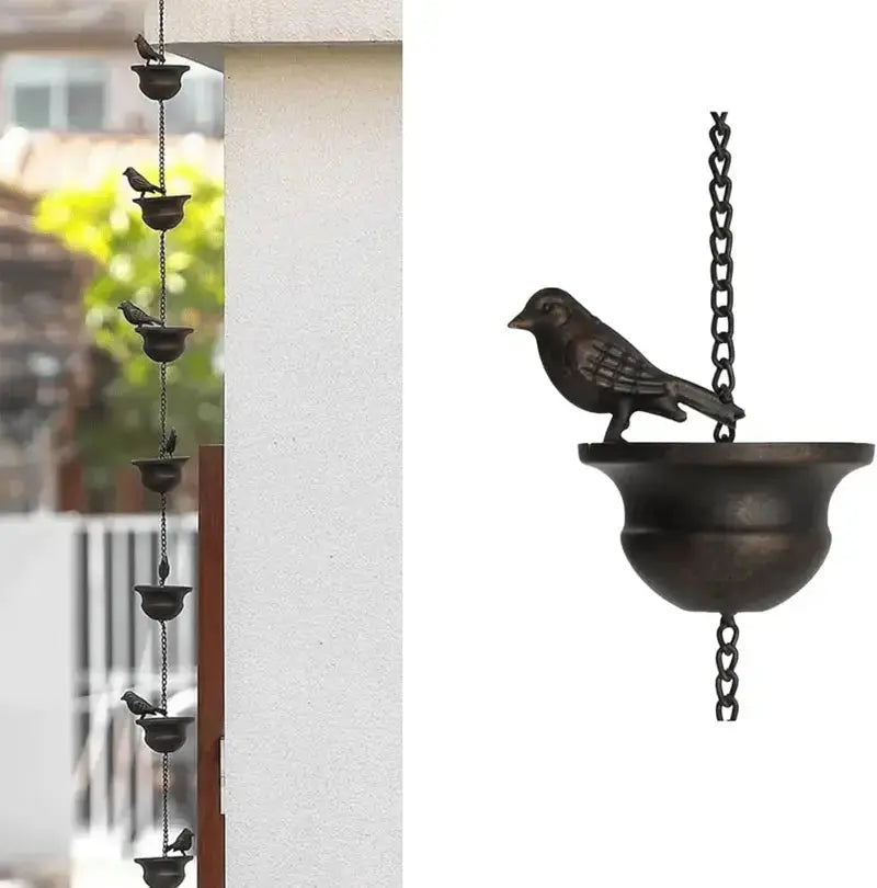 Regentropfenkette Metall – Schönes Wasser-Spiel für Haus & Garten product image 4