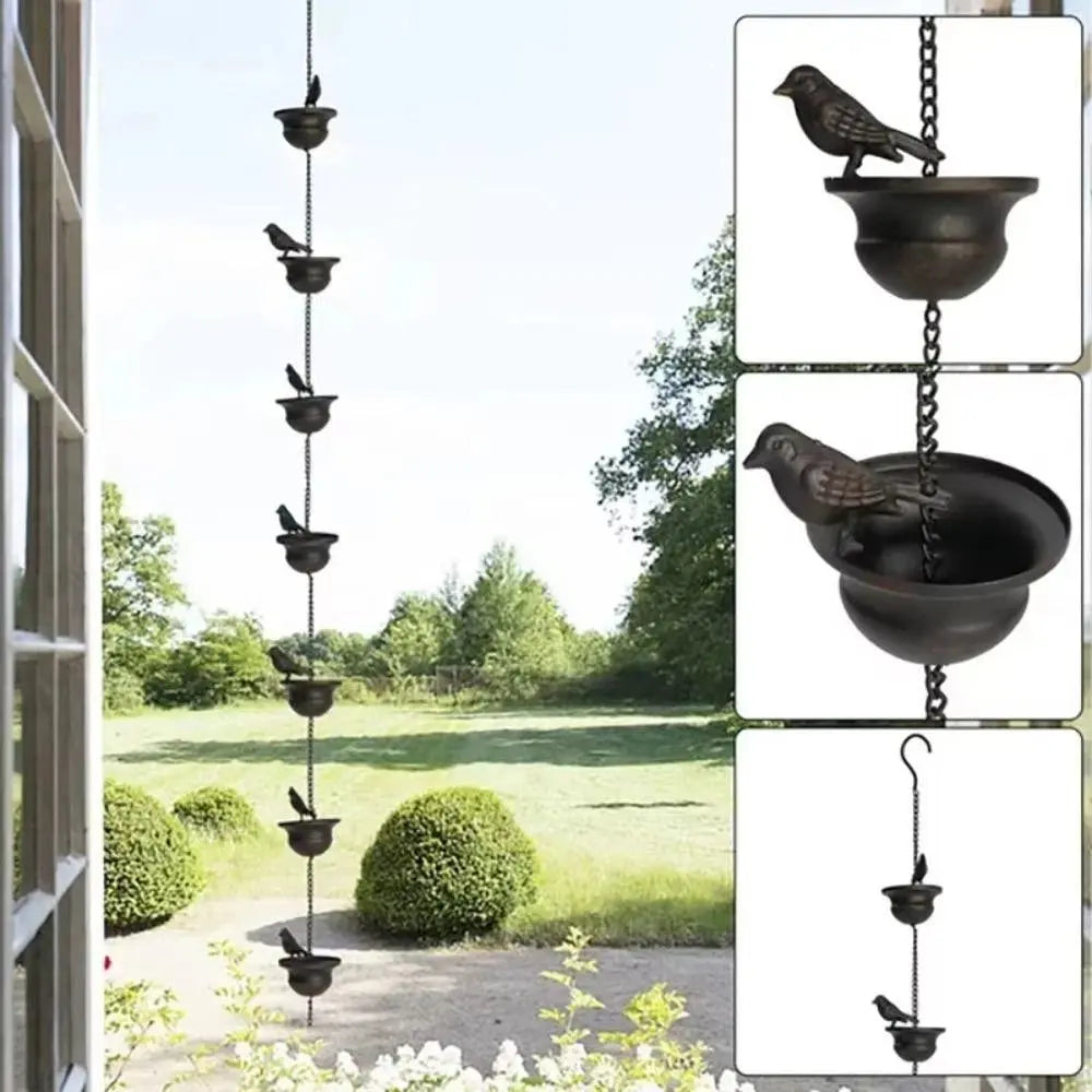 Regentropfenkette Metall – Schönes Wasser-Spiel für Haus & Garten product image 9