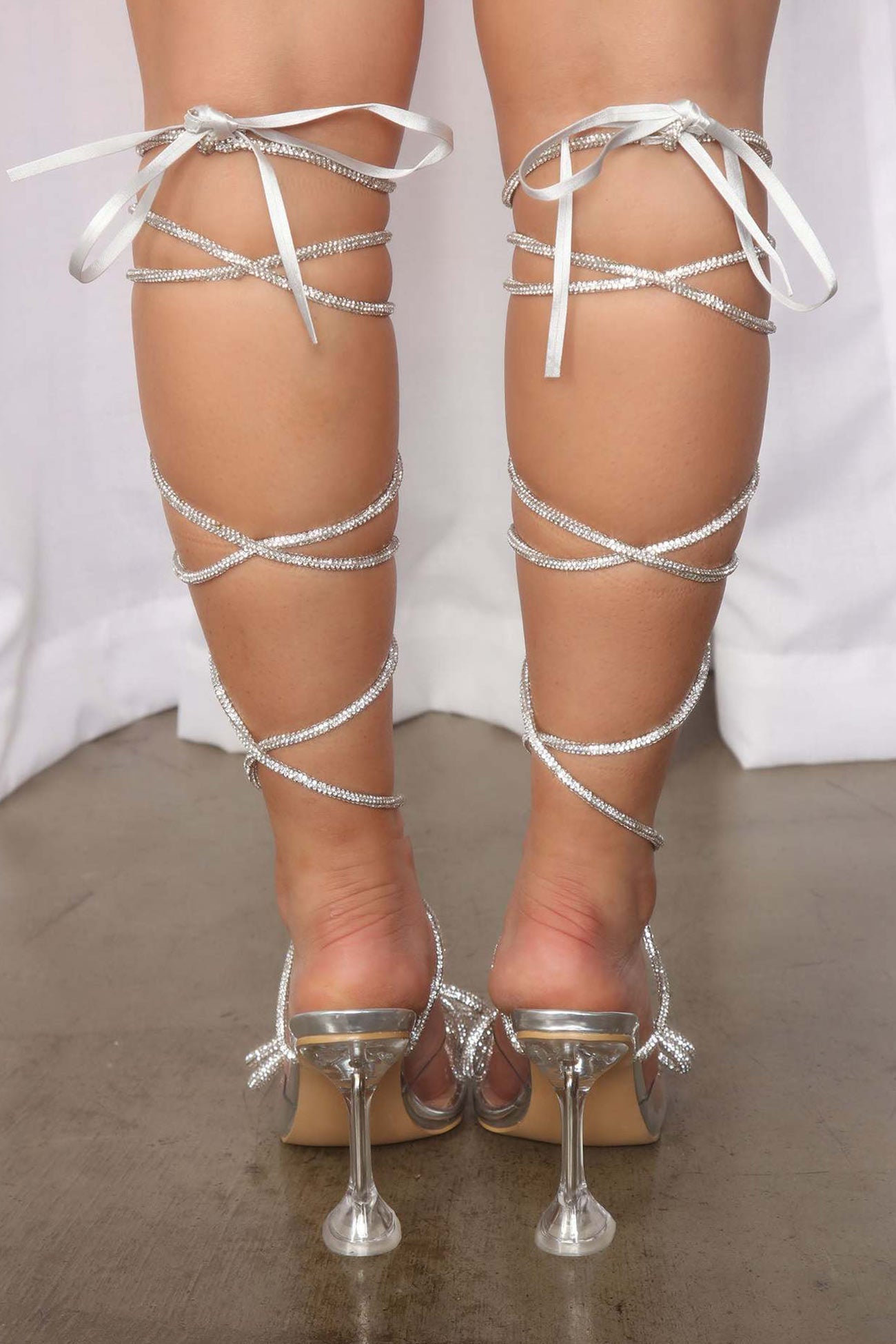 Lenith | Strass High Heels mit Riemchen