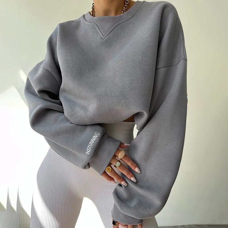 Gemütliches Oversized Sweatshirt Für Ultimativen Entspannten Komfort Für Frauen