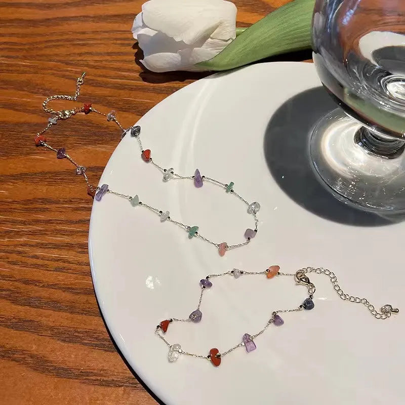 Elegante Natürliche Edelstein-Halskette Für Frauen