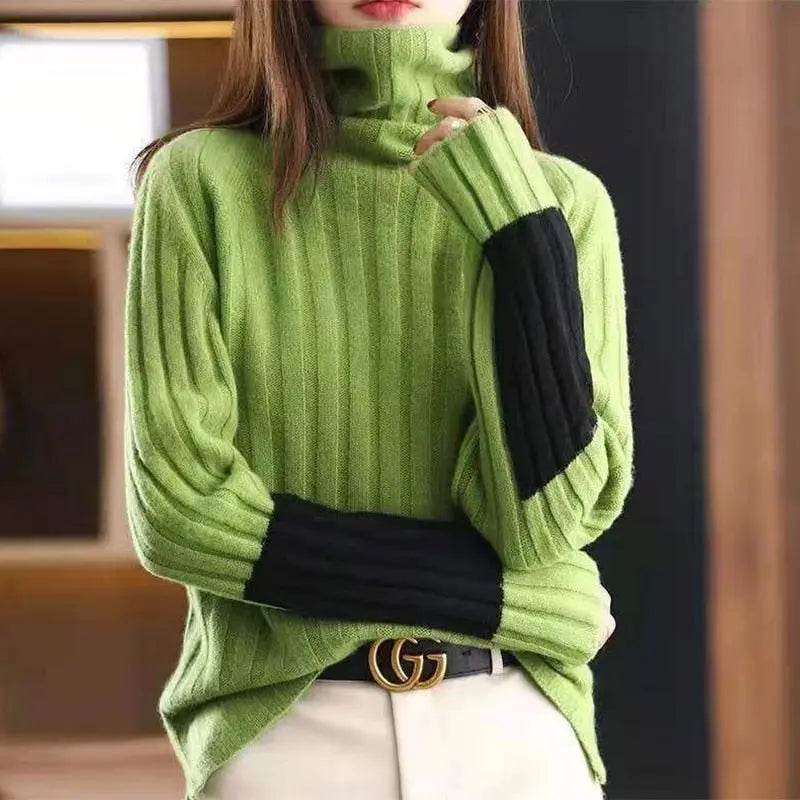 Moderner Blockdesign-Pullover für Damen