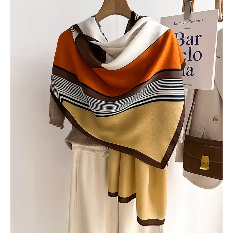 Luxuriöser Woll-Baumwoll-Schal mit elegantem Stil für Damen
