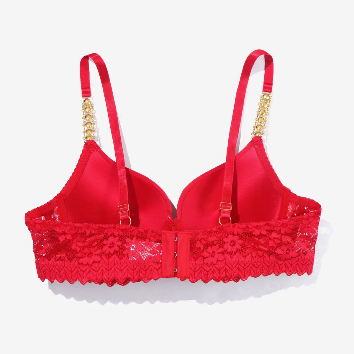 Eleganter Push-Up-BH Mit Strass Und Metallic-Spitze Für Frauen