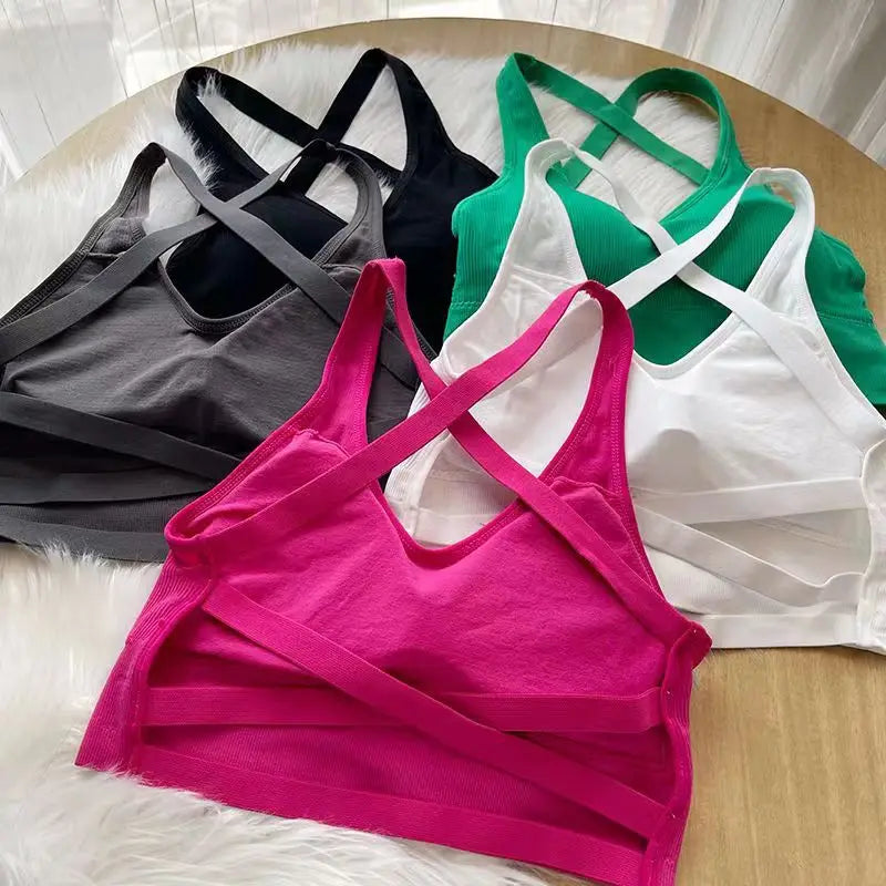 Sexy Cross-Strap Yoga-Sport-BH Mit Hollow-Out-Design Für Frauen